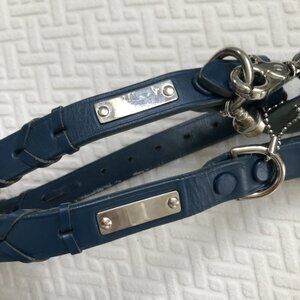 British dog collar and leash in braided blue